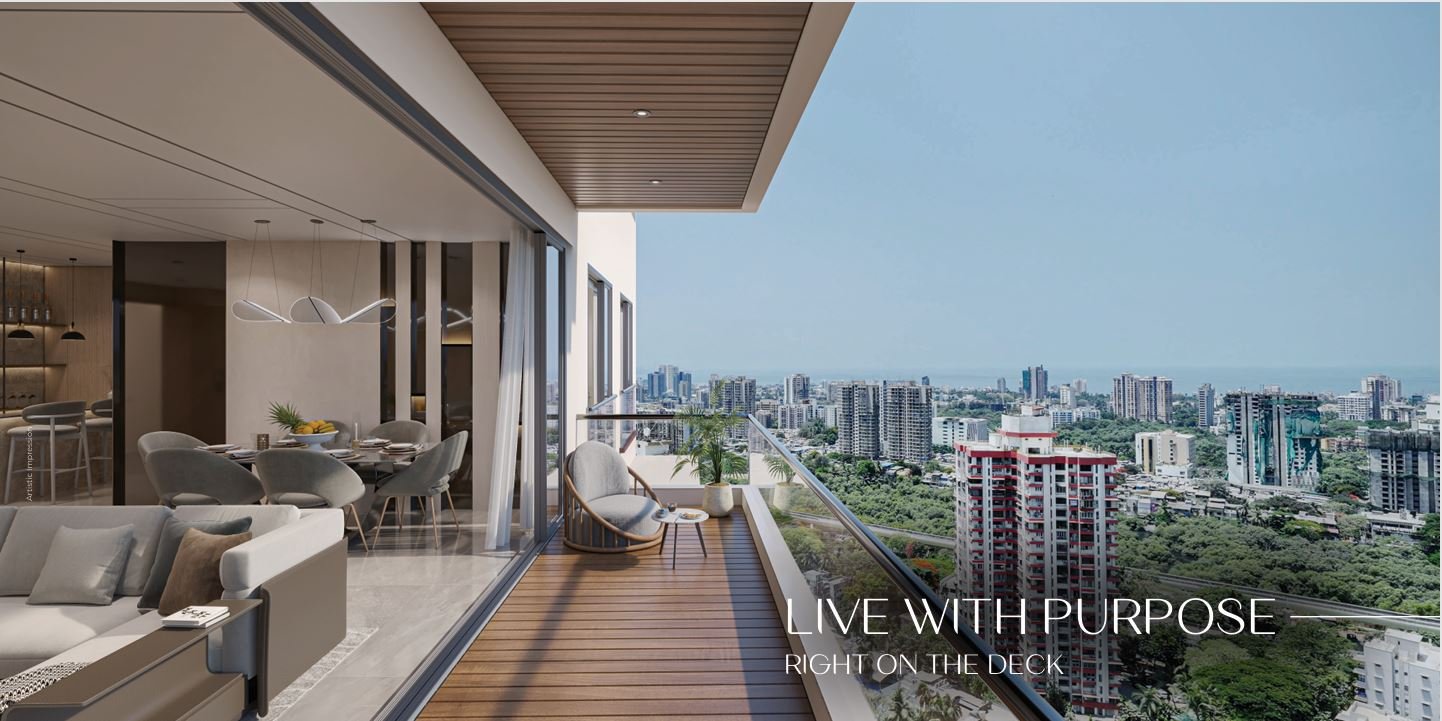 Private balcony offering panoramic skyline views at Sheetal Skytower, Andheri West