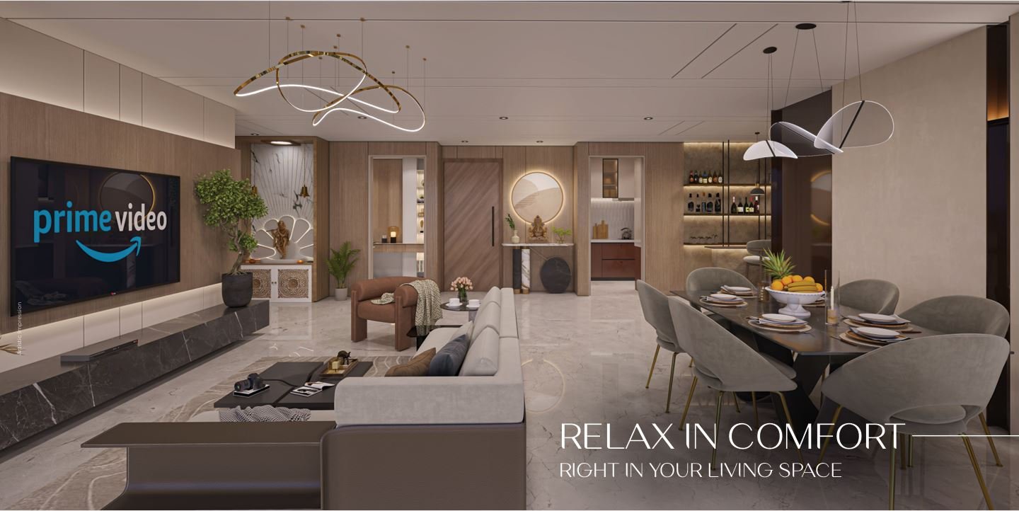Luxury living room featuring elegant sofa seating at Sheetal Skytower, Andheri West