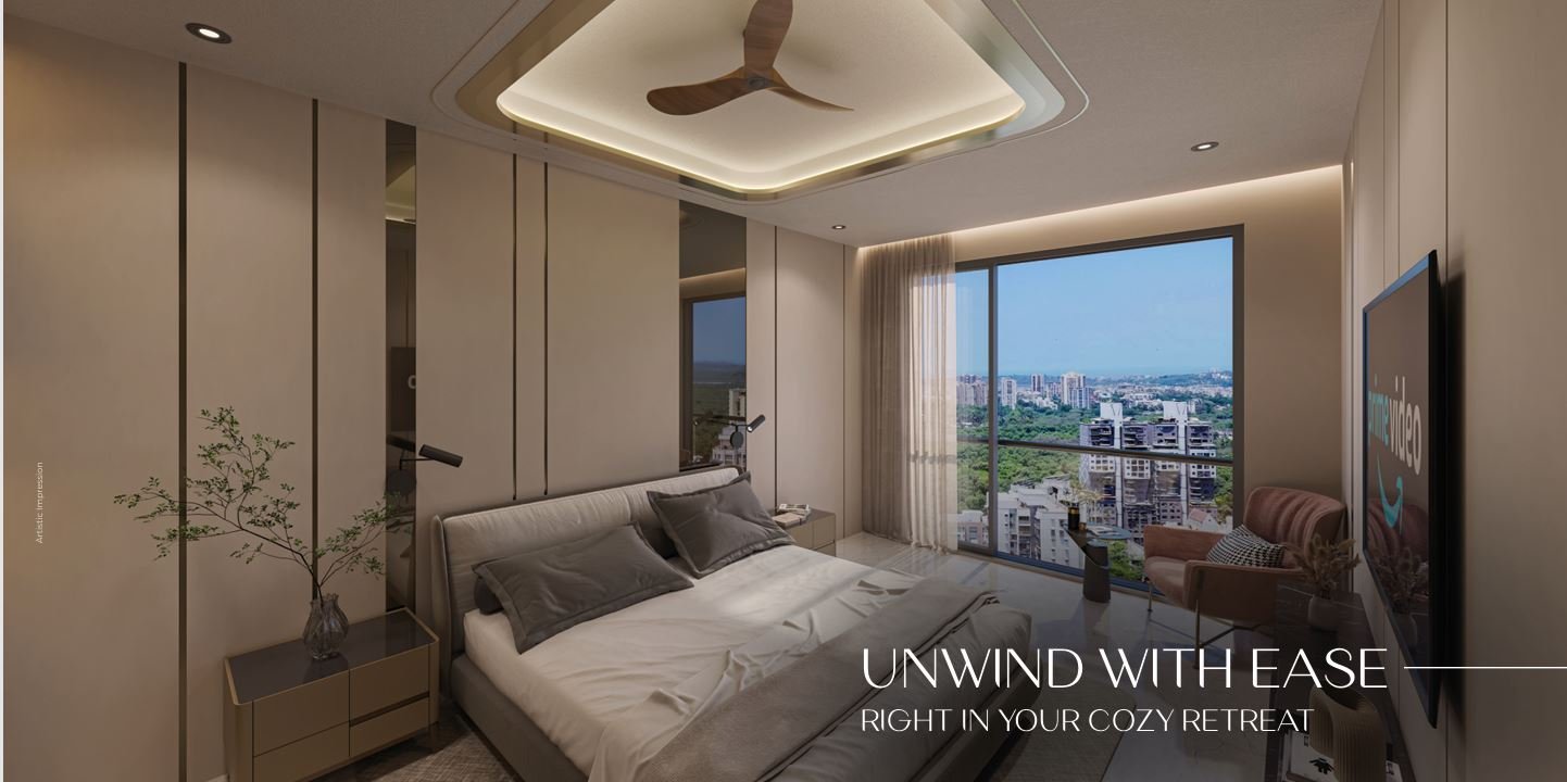 Elegant and spacious master bedroom designed for comfort at Sheetal Skytower, Andheri West