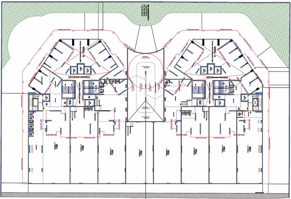 Detailed 1st floor layout showing apartment configuration at Sheetal Skytower, Andheri West