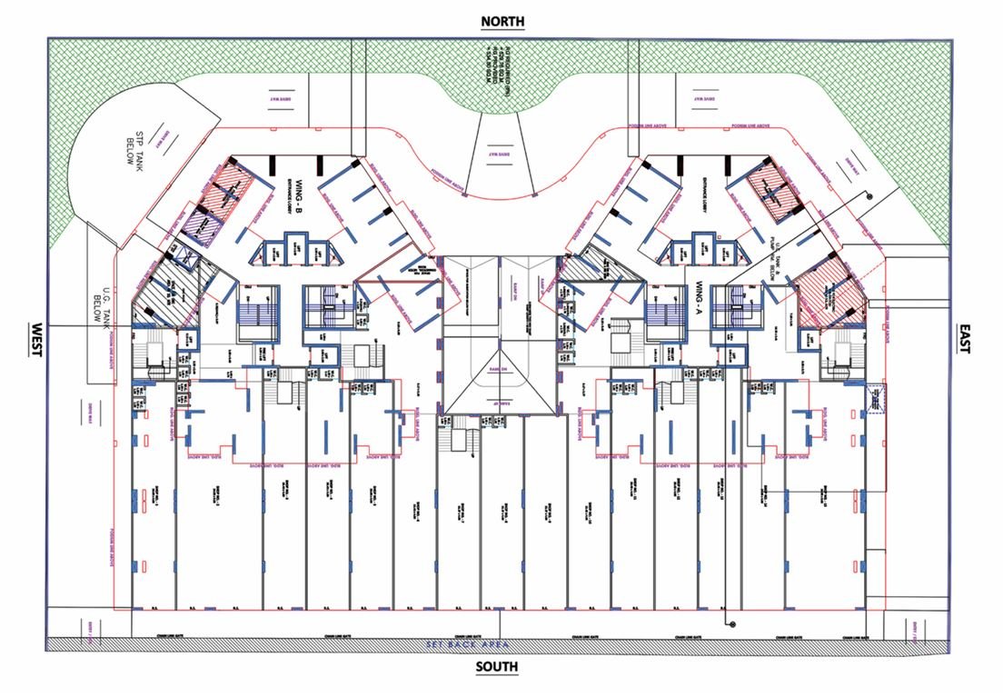 Ground floor layout featuring entrance zones and core access at Sheetal Skytower, Andheri West
