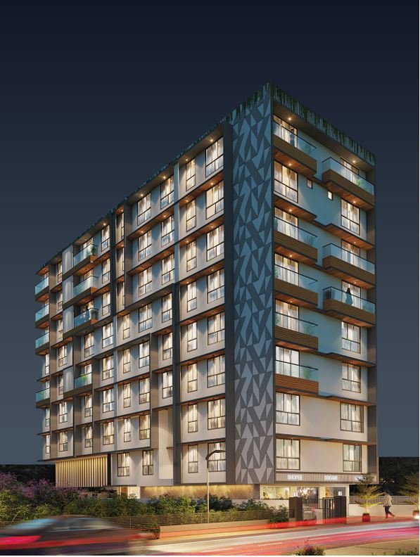 Architectural close-up of design elements at Sheetal Skytower, Andheri West