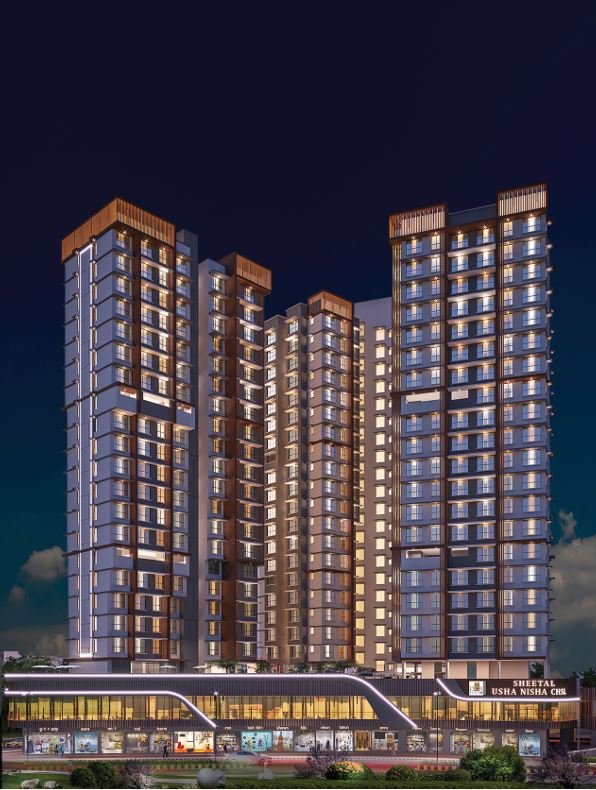 Front elevation showing entryway and structure at Sheetal Skytower, Andheri West