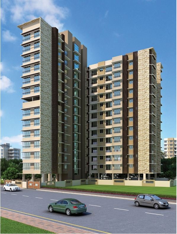 Perspective view of high-rise from ground level at Sheetal Skytower, Andheri West